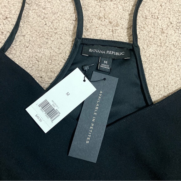 SOLD Banana Republic Black Racerback Camisole Spaghetti Strap Casual Lounge M - Picture 3 of 10